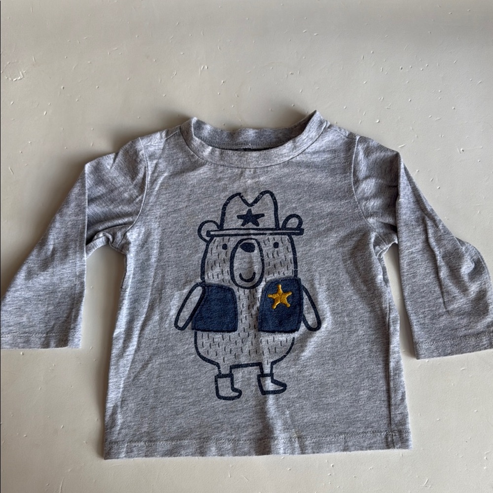 First Impressions Gray Kids Shirt with Bear Design Boys 12 Months